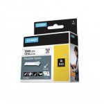 IND - Nylon - adhesive - black on white - Roll (1.2 cm x 4 m) 1 cassette(s) flexible label tape - for Rhino 4200, 4200 Kit, 5200, 5200 Hard Case Kit; RhinoPRO 6000; DYMO LabelWriter 450 Duo 18488