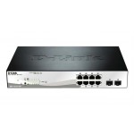 D-Link Web Smart DGS-1210-10P - Switch - Managed - 8 x 10/100/1000 (PoE+) + 2 x Gigabit SFP - desktop - PoE+ (78 W) DGS-1210-10P