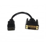 STARTECH .com 8in HDMI to DVI-D Video Cable Adapter - HDMI Female to DVI Male - HDMI to DVI Dongle Adapter Cable (HDDVIFM8IN) - adapter - HDMI / DVI - 20.32 cm HDDVIFM8IN